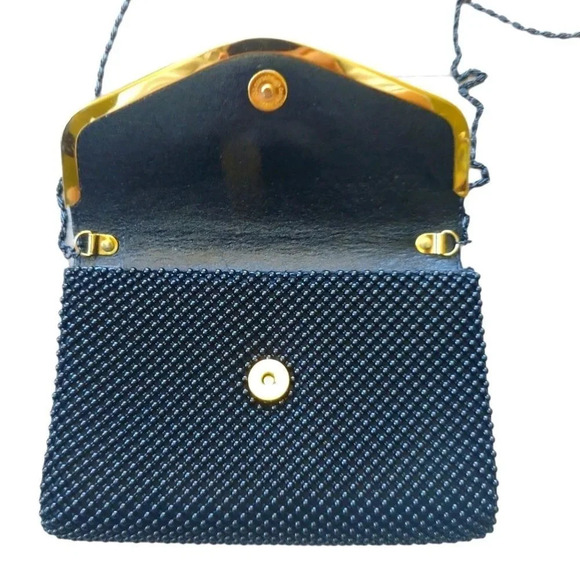 Beaded Purse/Clutch, Black, Chain Strap - Picture 4 of 8